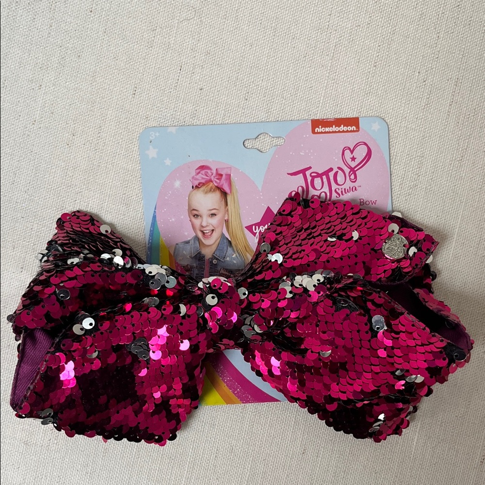 JoJo Siwa Fuchsia Pink Sequin Bow - Picture 1 of 4